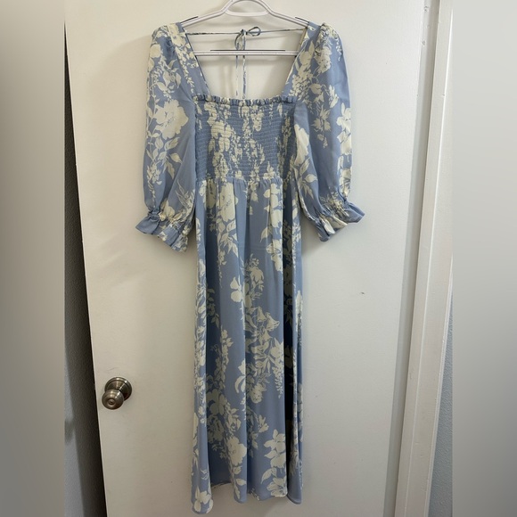 Reformation Blue and Cream Floral Maxi Dress - Picture 1 of 3